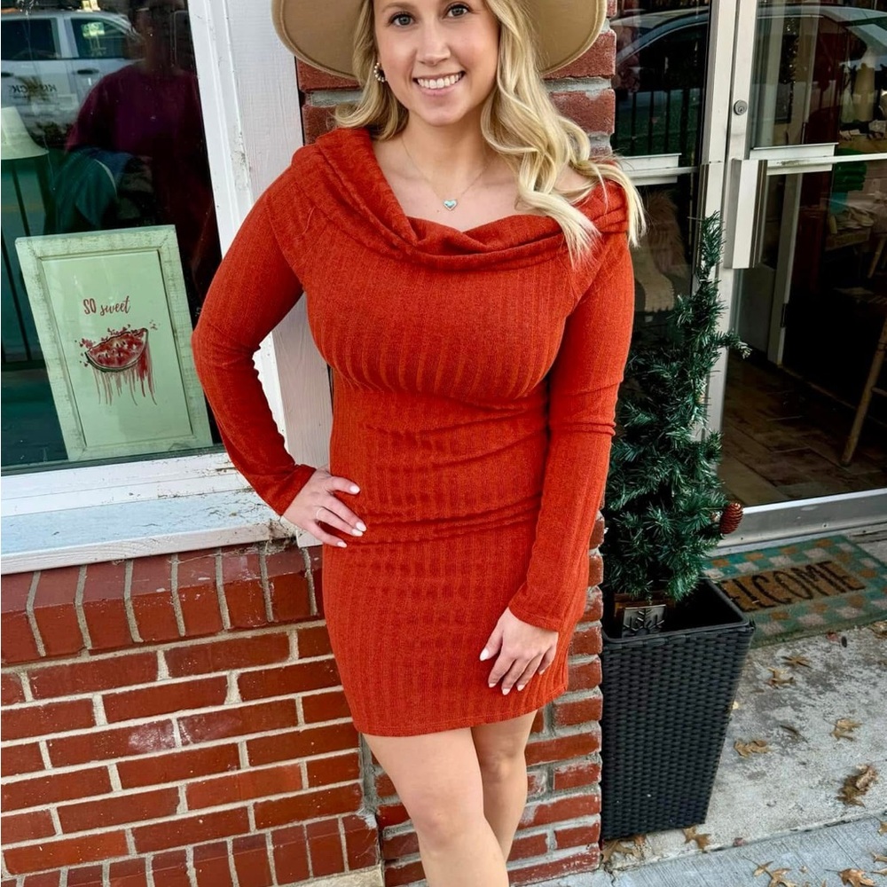 Elegant Rust Orange Women's Dress